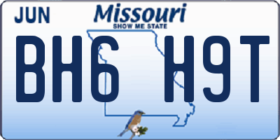 MO license plate BH6H9T