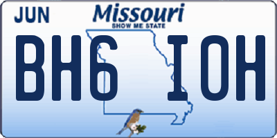 MO license plate BH6I0H