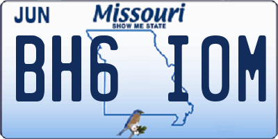 MO license plate BH6I0M