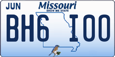 MO license plate BH6I0O