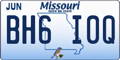 MO license plate BH6I0Q