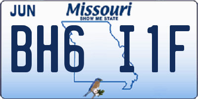 MO license plate BH6I1F
