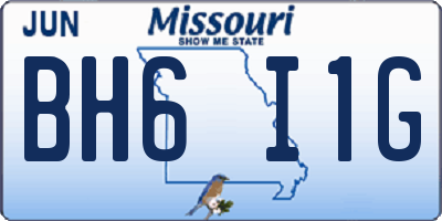 MO license plate BH6I1G