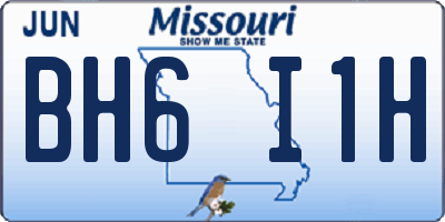 MO license plate BH6I1H