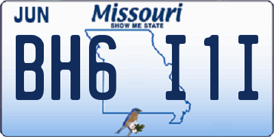 MO license plate BH6I1I
