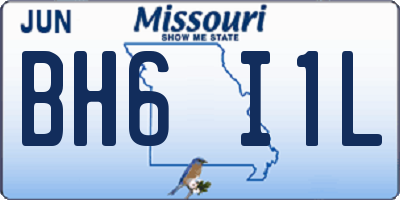 MO license plate BH6I1L