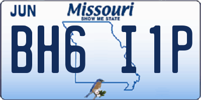 MO license plate BH6I1P