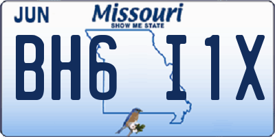MO license plate BH6I1X