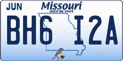MO license plate BH6I2A