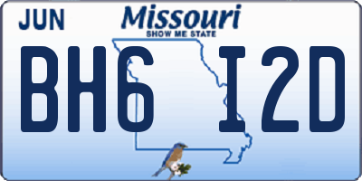 MO license plate BH6I2D