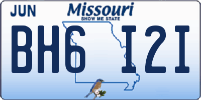 MO license plate BH6I2I