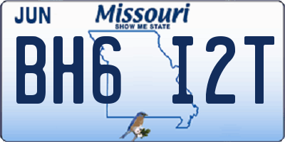 MO license plate BH6I2T