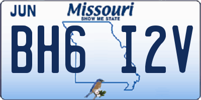 MO license plate BH6I2V