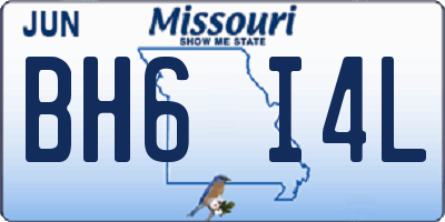 MO license plate BH6I4L