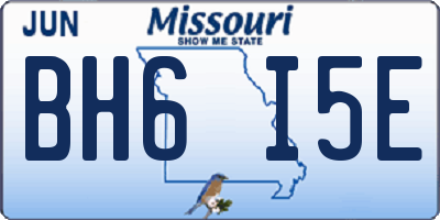 MO license plate BH6I5E