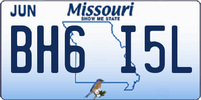 MO license plate BH6I5L