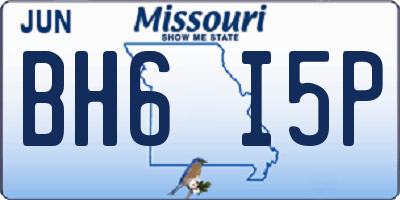 MO license plate BH6I5P