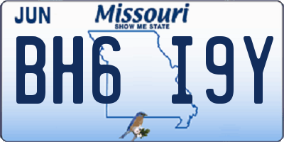 MO license plate BH6I9Y