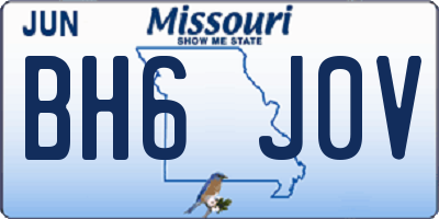 MO license plate BH6J0V