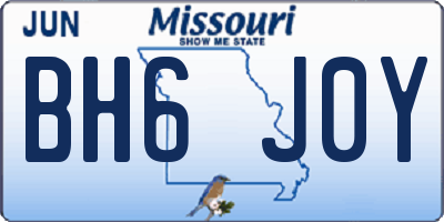 MO license plate BH6J0Y
