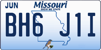 MO license plate BH6J1I