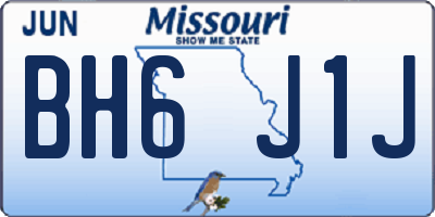 MO license plate BH6J1J