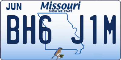 MO license plate BH6J1M