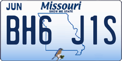 MO license plate BH6J1S