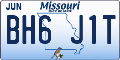 MO license plate BH6J1T