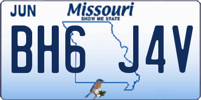 MO license plate BH6J4V
