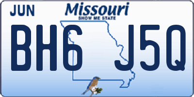 MO license plate BH6J5Q