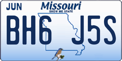 MO license plate BH6J5S