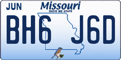 MO license plate BH6J6D