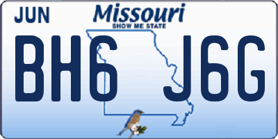 MO license plate BH6J6G