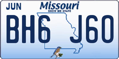 MO license plate BH6J6O