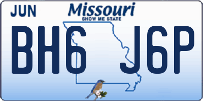 MO license plate BH6J6P
