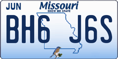 MO license plate BH6J6S