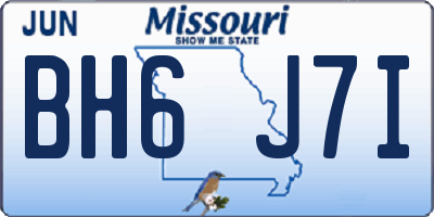 MO license plate BH6J7I