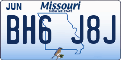 MO license plate BH6J8J