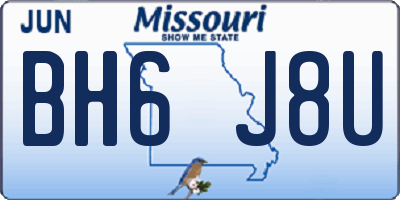 MO license plate BH6J8U