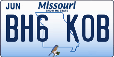 MO license plate BH6K0B
