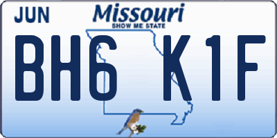 MO license plate BH6K1F