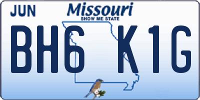 MO license plate BH6K1G