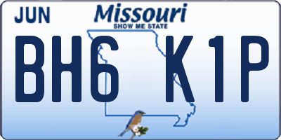 MO license plate BH6K1P