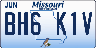 MO license plate BH6K1V