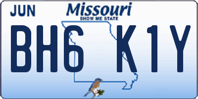 MO license plate BH6K1Y