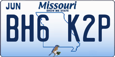 MO license plate BH6K2P