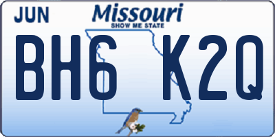 MO license plate BH6K2Q