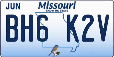 MO license plate BH6K2V