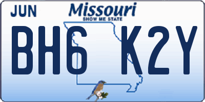 MO license plate BH6K2Y